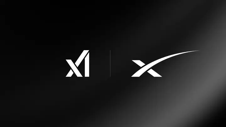 xAI and SpaceX logos side by side on a dark background