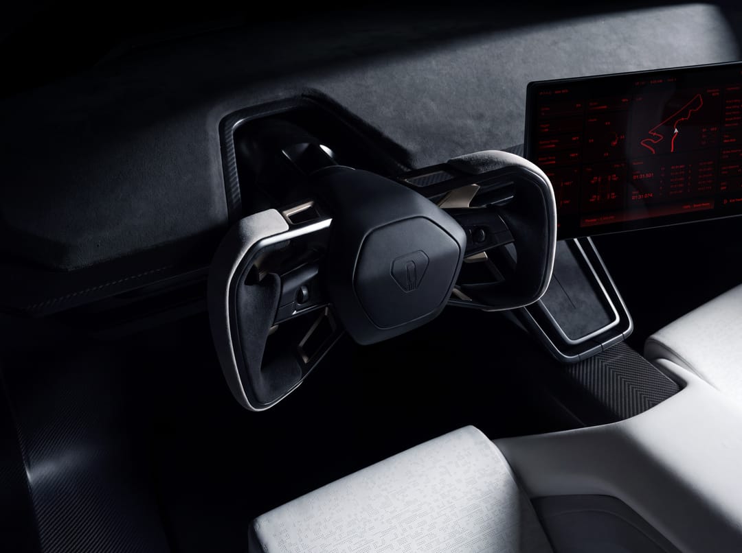 Roadster interior: yoke and forward display