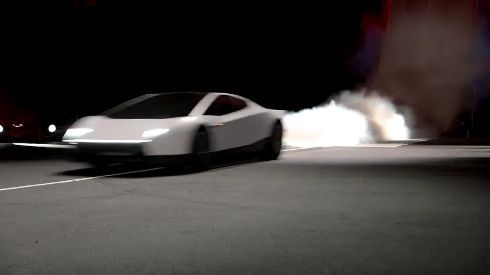 Tesla Roadster launching on a night straightaway, from Tesla's official 0–60 video